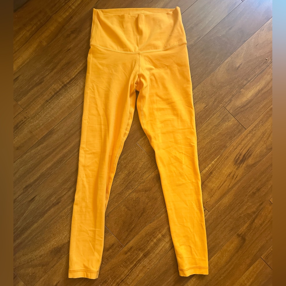 Aritzia Butter Cheeky Bright Orange Leggings